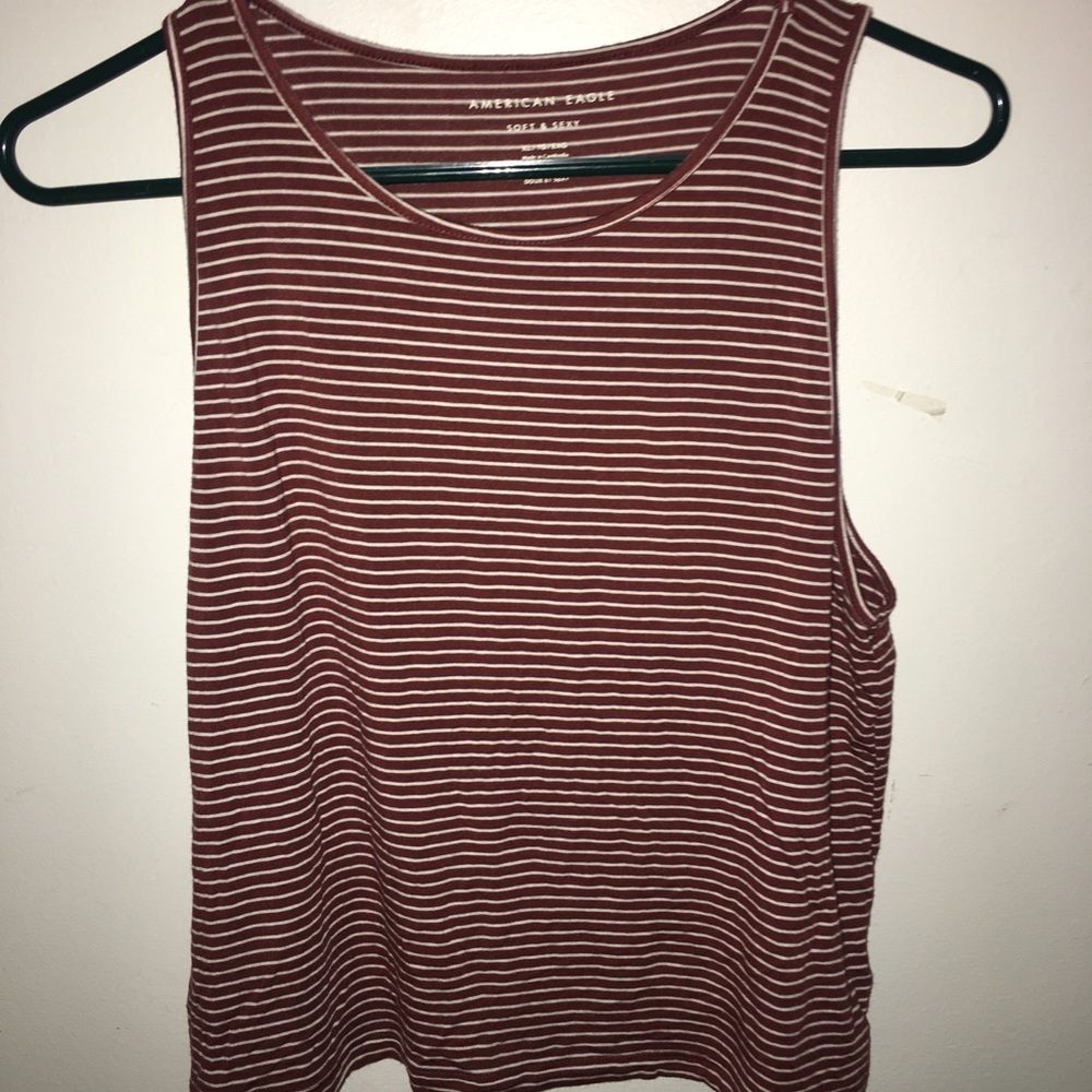 BURGENDY striped halter tank!